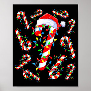 Candy Cane Crew Red And White Santa Funny Christma Poster