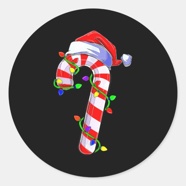 Candy Cane Crew Santa Christmas Kids Boys Girls  Classic Round Sticker (Front)