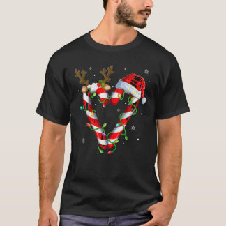 Candy Cane Crew Santa Christmas Lights Xmas T-Shirt