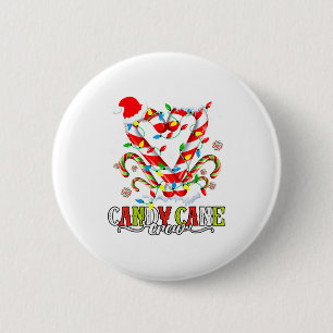 Candy Cane Crew Santa Lover Family Christmas Light 6 Cm Round Badge