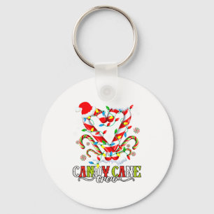 Candy Cane Crew Santa Lover Family Christmas Light Key Ring