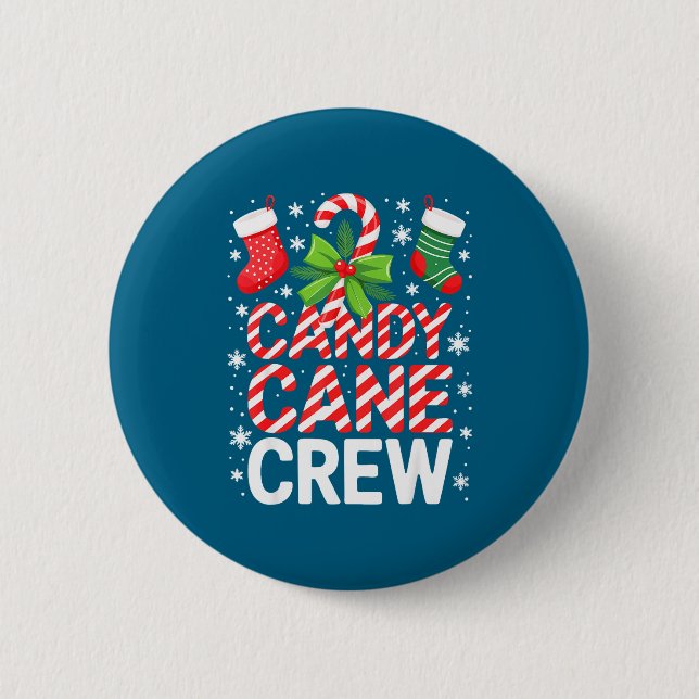 Candy Cane Crew Shirt Adult Men Women Kids Christm 6 Cm Round Badge (Front)