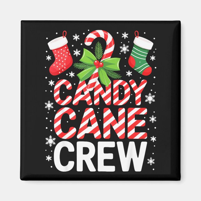 Candy Cane Crew Shirt Adult Men Women Kids Christm Magnet (Front)