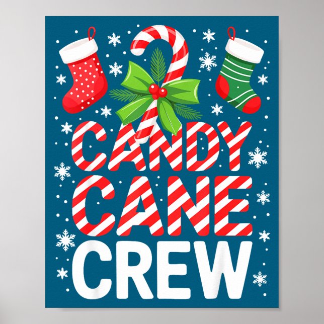 Candy Cane Crew Shirt Adult Men Women Kids Christm Poster (Front)