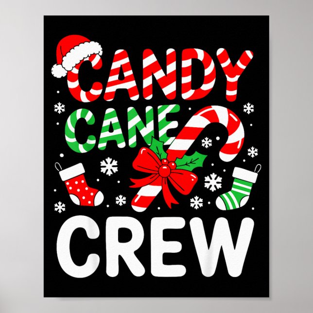 Candy Cane Crew Shirt Adult Men Women Kids Christm Poster (Front)