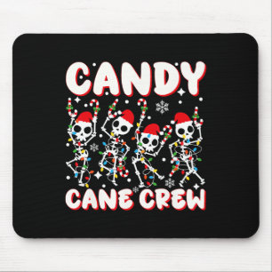 Candy Cane Crew Skeleton Christmas Candy Lover Xma Mouse Mat