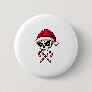 Candy Cane Crew Skull Christmas 2025 Funny Men Boy 6 Cm Round Badge