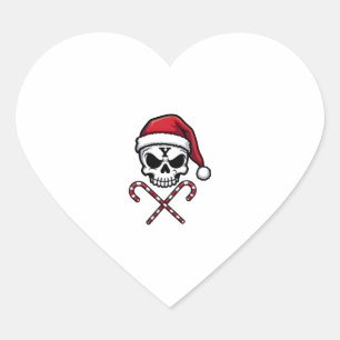 Candy Cane Crew Skull Christmas 2025 Funny Men Boy Heart Sticker