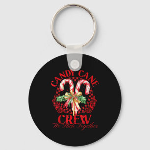 Candy Cane Crew We Stick Together Christmas Costum Key Ring