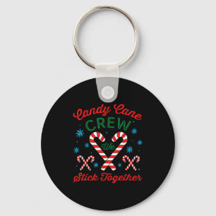 Candy Cane Crew We Stick Together Christmas Costum Key Ring