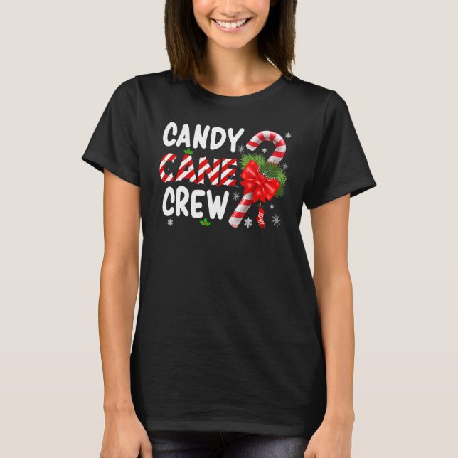 Candy Cane Crew Xmas Lights Candy  Matching Family T-Shirt (Front)
