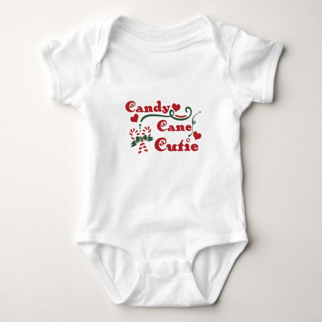 candy cane cutie baby bodysuit (Front)