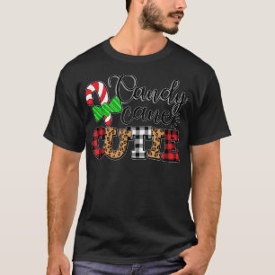 Candy Cane Cutie Buffalo Plaid Kids Boys Girls Chr T-Shirt