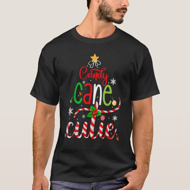 Candy Cane Cutie Christmas Boys Girls Kids Xmas Pa T-Shirt (Front)