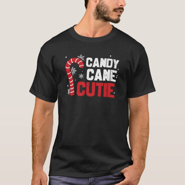 Candy Cane Cutie Christmas Funny Matching Premium  T-Shirt (Front)
