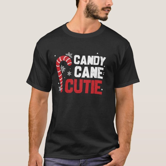 Candy Cane Cutie Christmas Funny Matching  T-Shirt (Front)