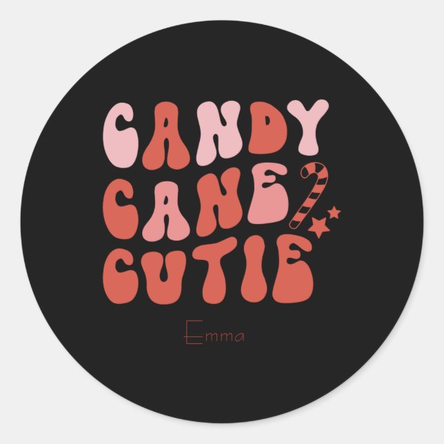Candy Cane Cutie Christmas Holiday Toddler T Shirt Classic Round Sticker (Front)