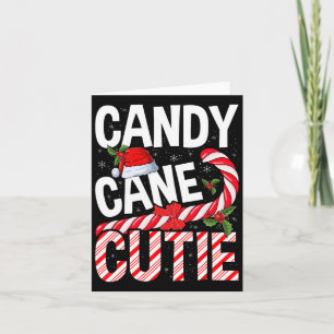 Candy Cane Cutie Christmas Xmas Women Girls Kids T Card