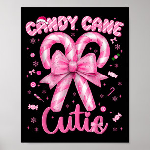Candy Cane Cutie Coquette Pajamas Pjs Christmas Xm Poster
