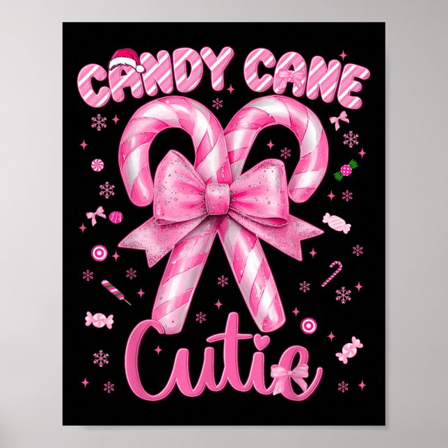 Candy Cane Cutie Coquette Pyjamas Pjs Christmas Xm Poster (Front)