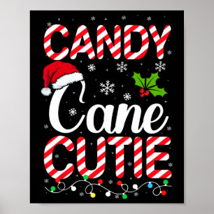Candy Cane Cutie Cute Funny Christmas Xmas Candy L Poster