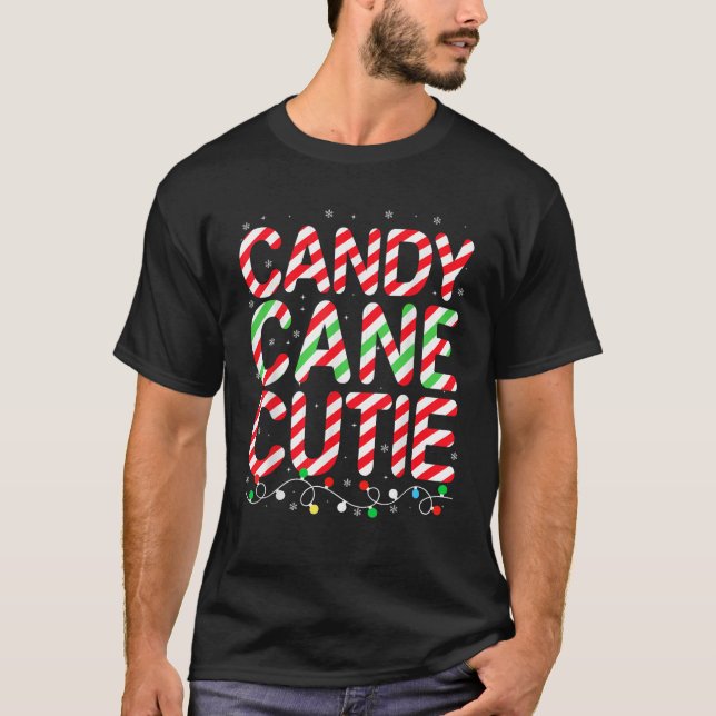 Candy Cane Cutie Cute Funny Christmas Xmas Candy L T-Shirt (Front)