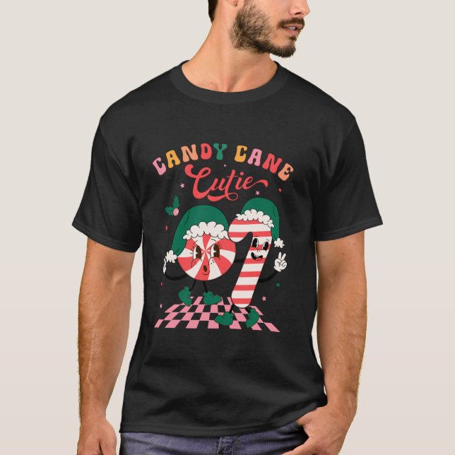 Candy Cane Cutie Funny Candy Cane Crew Xmas Candy  T-Shirt (Front)