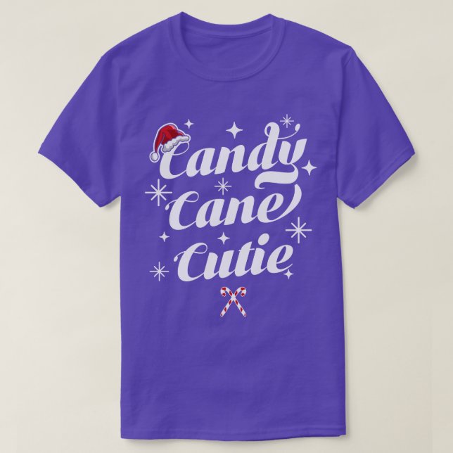 Candy Cane Cutie Funny Christmas Candy Cane Snowfl T-Shirt (Design Front)