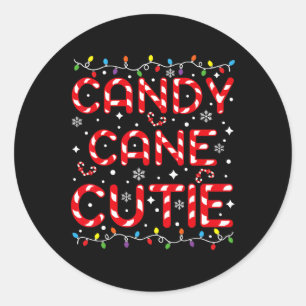 Candy Cane Cutie Funny Christmas Kids Toddler Xmas Classic Round Sticker