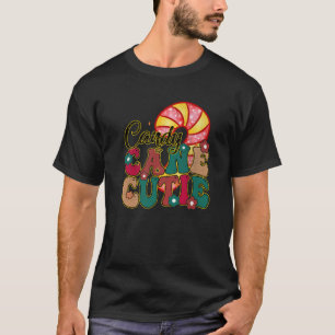 Candy Cane Cutie Groovy Sayings Christmas Men Wome T-Shirt