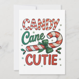 Candy Cane Cutie Santa Snowflakes Christmas Xmas Invitation