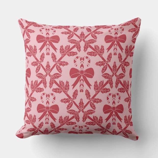 Candy Cane Damask Cushion (Front)