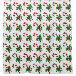 "CANDY CANE DELIGHT" SHOWER CURTAIN