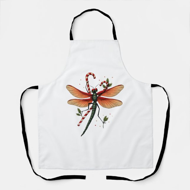 Candy Cane Dragonfly Apron (Front)