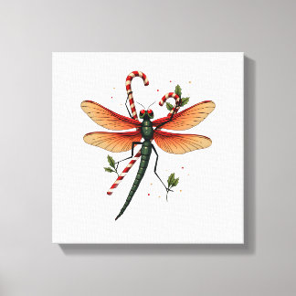 Candy Cane Dragonfly Canvas Print