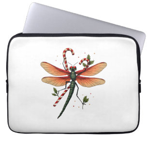 Candy Cane Dragonfly Laptop Sleeve