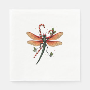 Candy Cane Dragonfly Napkin