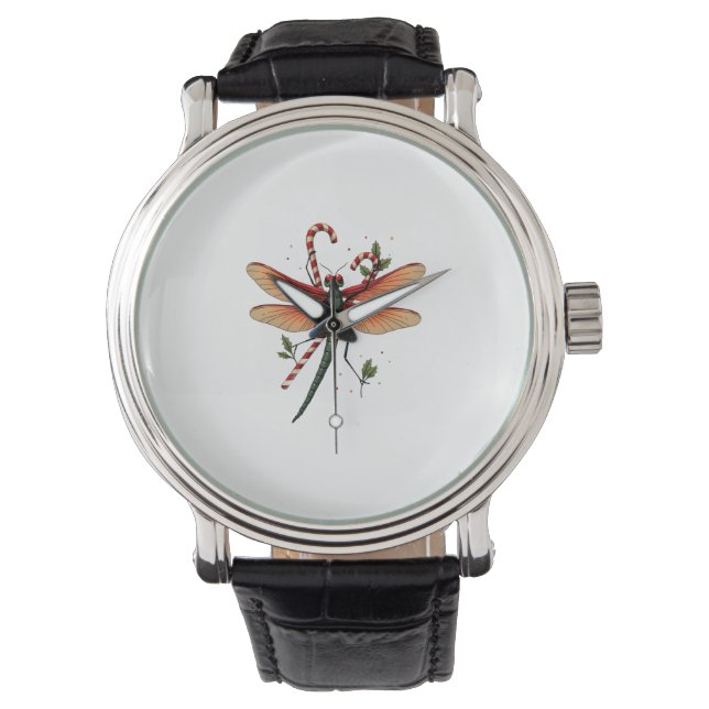 Candy Cane Dragonfly Watch (Front)