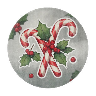 🎄 Candy Cane Duo Holiday Kitchen Decor Gift 🍬 Cutting Board