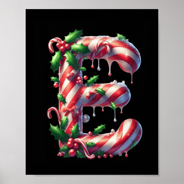 Candy Cane E Christmas Holly Delight Tank Top  Poster (Front)
