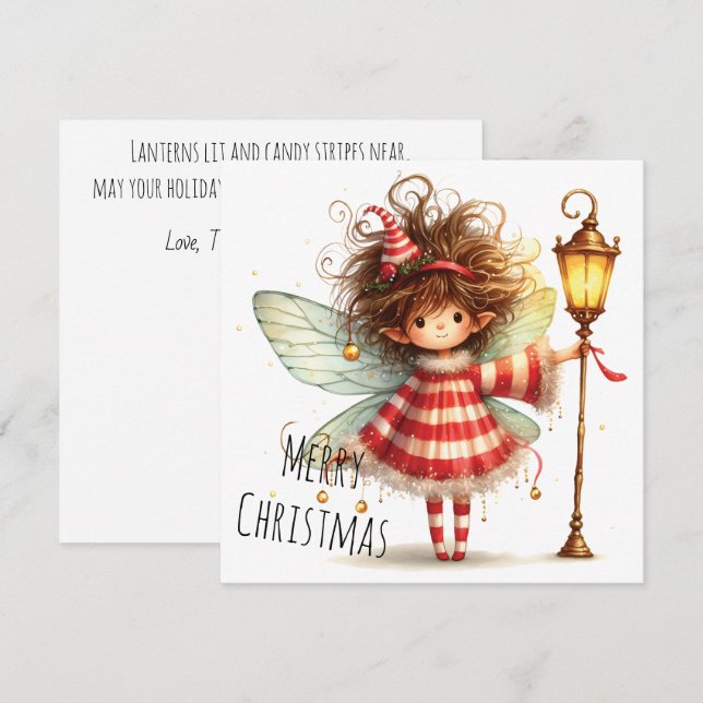 Candy Cane Fairy Holiday Card (Front/Back)