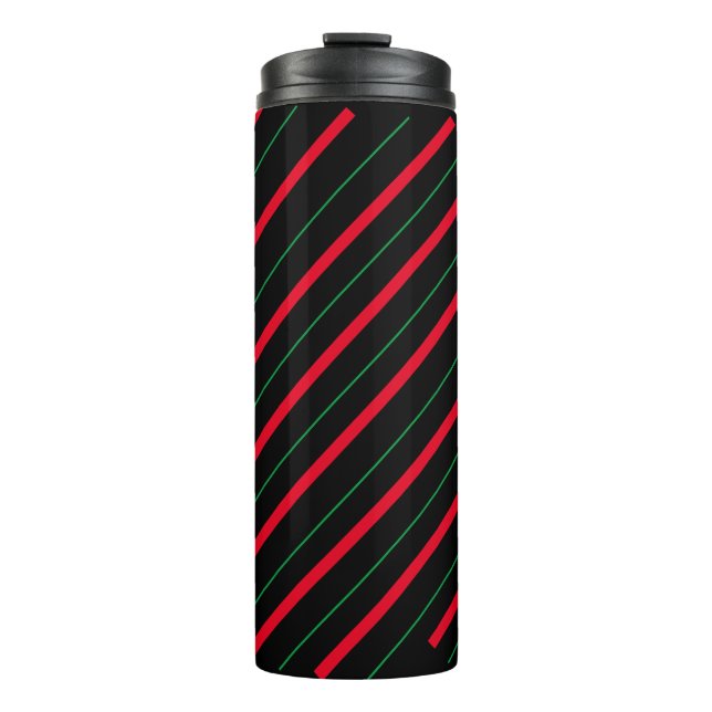 Candy Cane Festive Holiday Thermal Tumbler (Front)