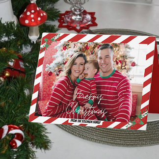 Candy Cane Folded Greeting Card