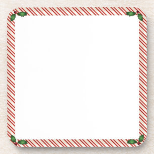 Candy Cane Frame Cork Coaster