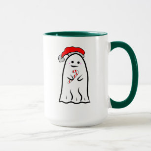 Candy Cane Ghost Mug