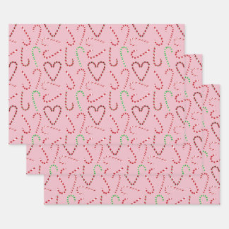 Candy cane gift wrap 3 pack