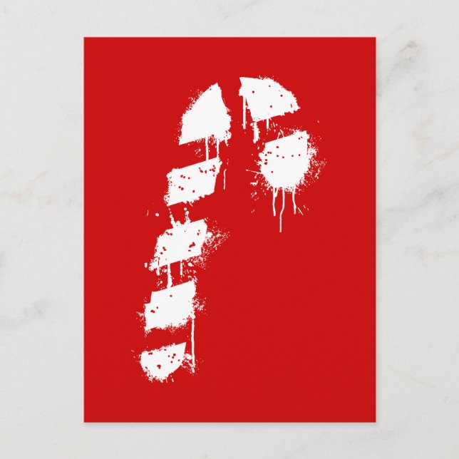Candy Cane Graffiti Postcard (Front)