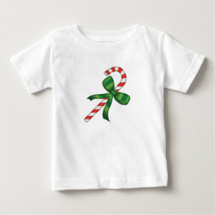 Candy Cane Green Bow Holiday Christmas T-Shirts