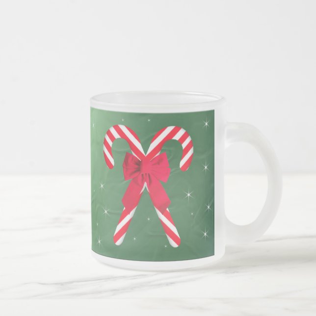 Candy Cane Green Satin Mug (Right)