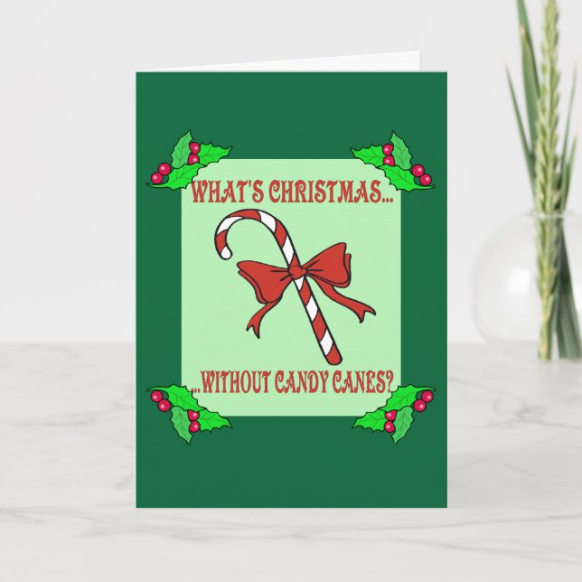 Candy Cane Greetings  Card (Front)